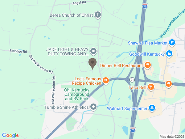 Map showing location of Lakes Funeral Home