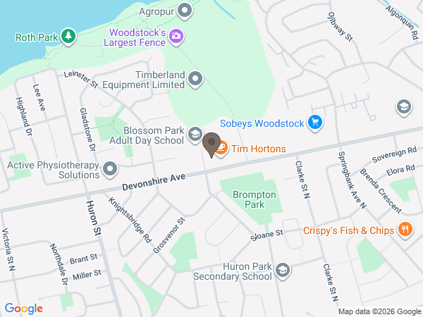 Map showing location of Brock and Visser Funeral Home