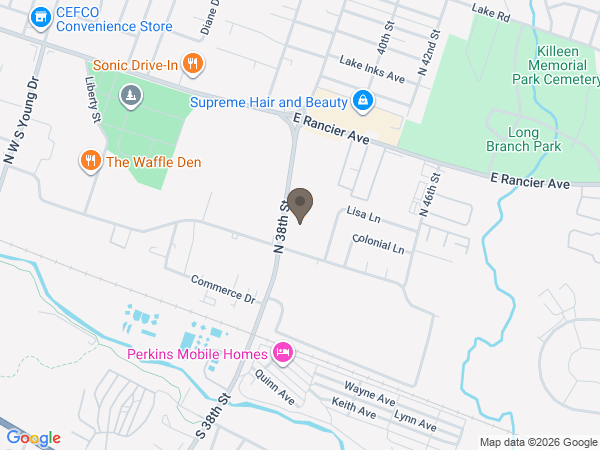 Map showing location of Harper-Talasek Funeral Homes: Kileen