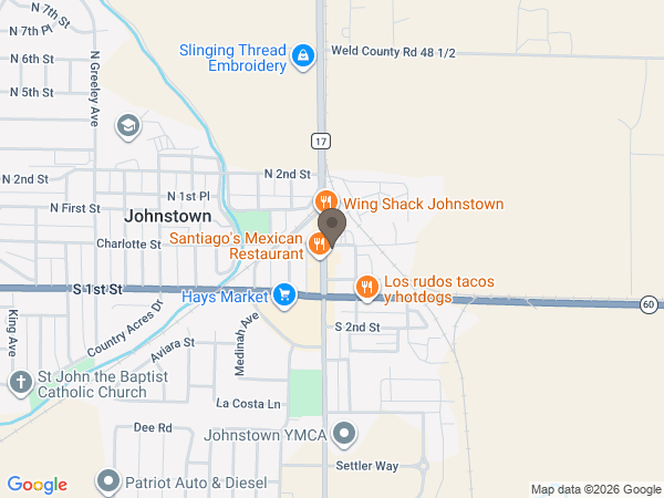 Map showing location of Young's Funeral Service