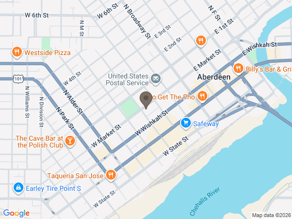 Map showing location of Harrison Family Mortuary