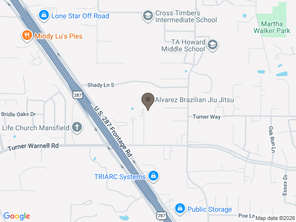 Map showing location of Peaceful Pets DFW