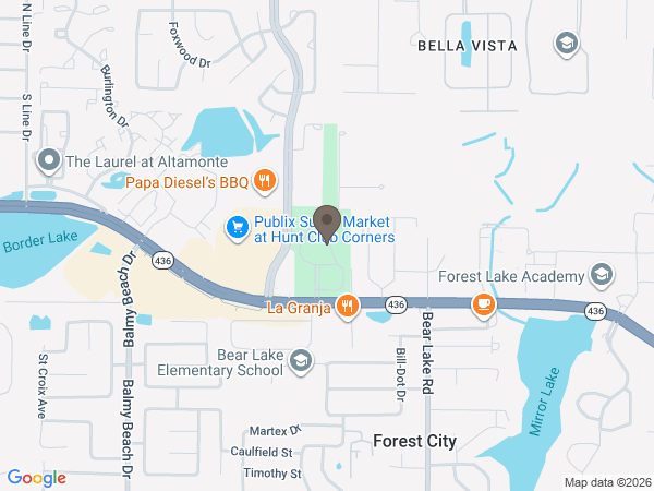 Map showing location of Highland Funeral Home