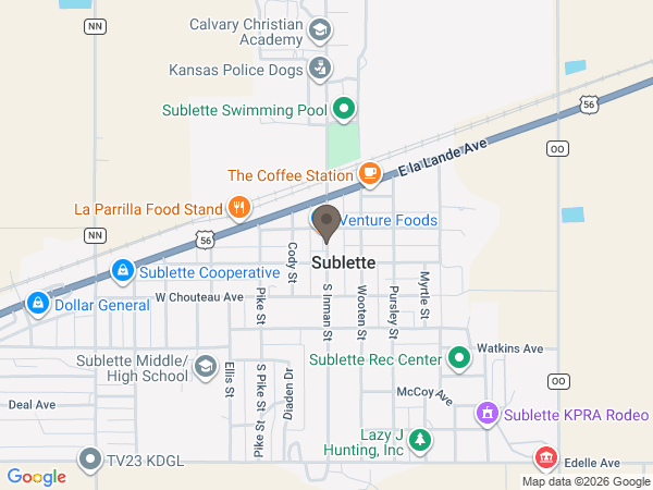 Map showing location of Weeks Family Funeral Home and Crematory
