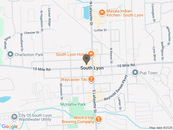 Map showing location of Phillips Funeral Home