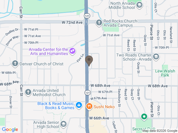 Map showing location of Malesich and Shirey Funeral Home, Inc.