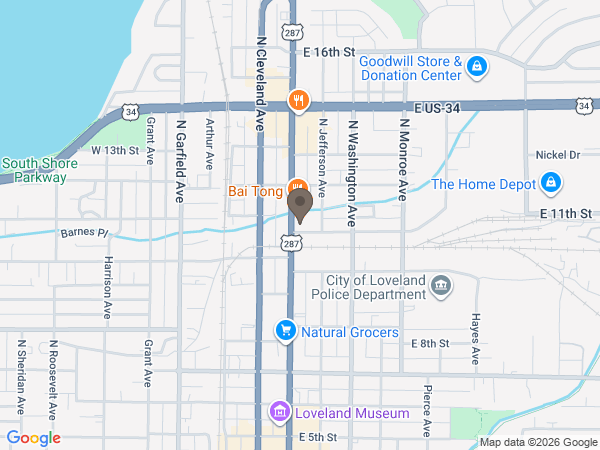 Map showing location of Kibbey Fishburn Funeral Home