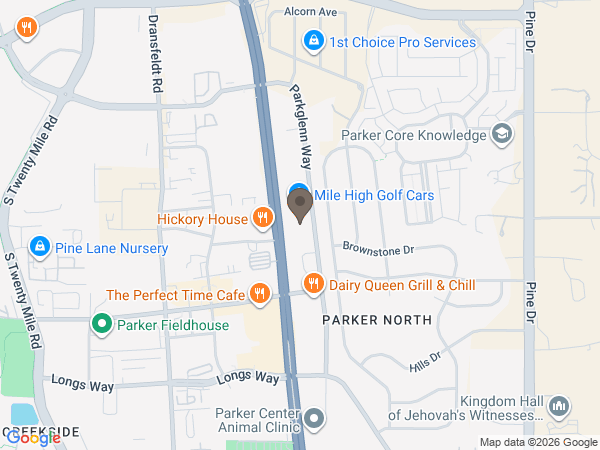 Map showing location of Parker Funeral Home