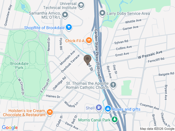 Map showing location of Brookdale Funeral Home