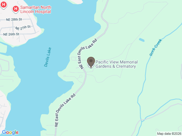 Map showing location of Pacific View Memorial Chapel
