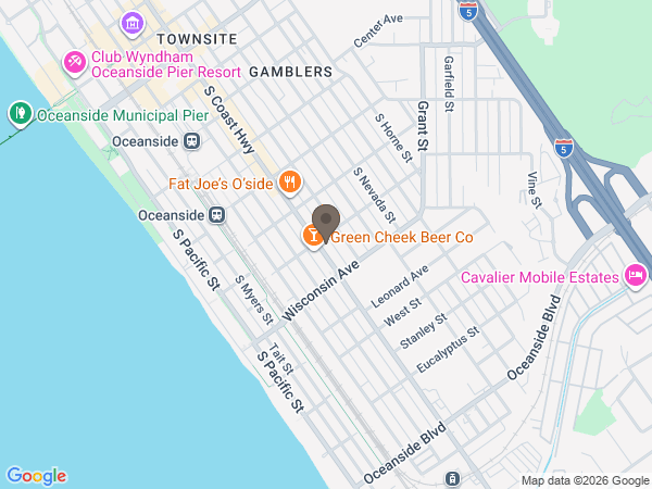 Map showing location of Oceanside Mortuary