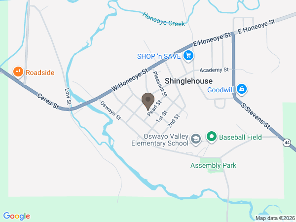 Map showing location of Virgil L Howard Funeral Home