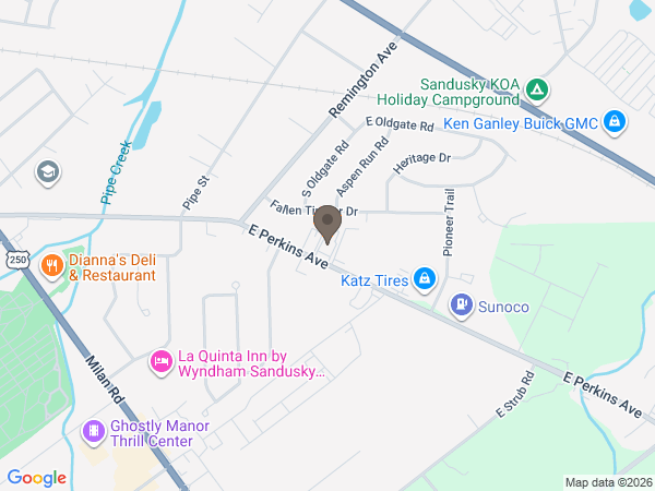 Map showing location of Groff Funeral Homes