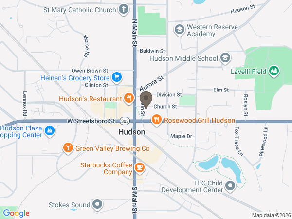 Map showing location of Busch-Romito Funeral Home: Hudson