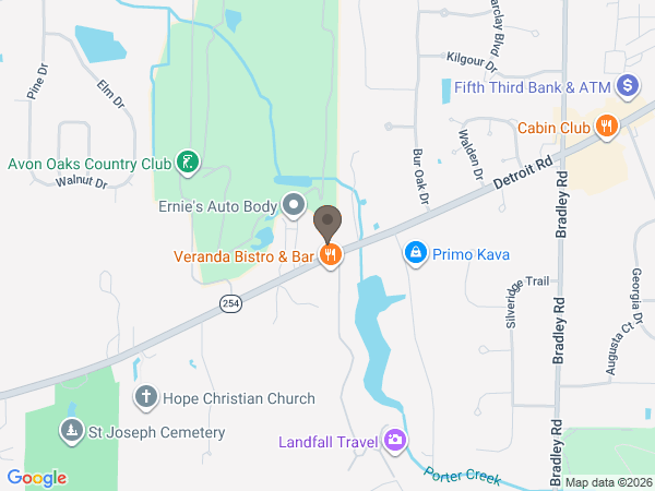Map showing location of Busch Funeral and Crematory Services: Avon