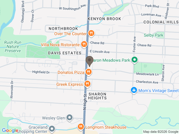 Map showing location of Ohio Cremation and Memorial Society: Ontario