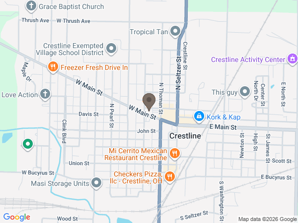 Map showing location of Schneider Gompf Funeral Home: Crestline