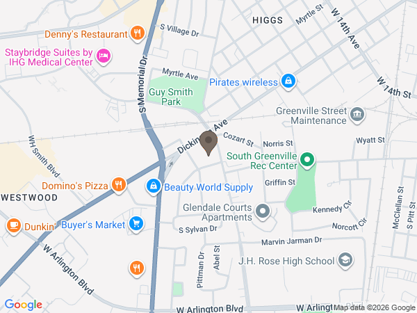 Map showing location of Rouse Mortuary Service