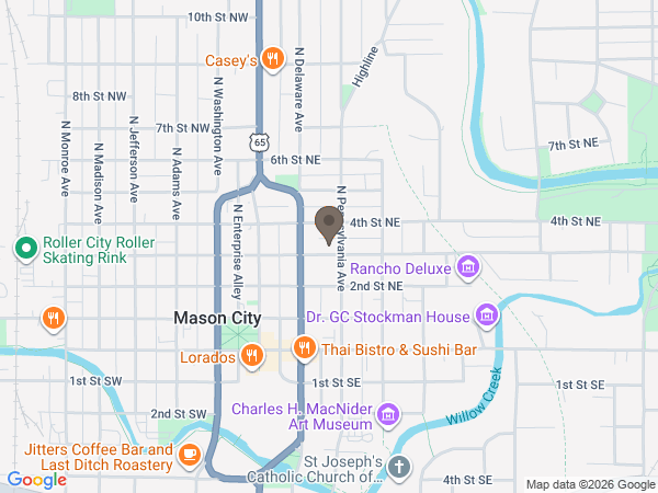 Map showing location of Hogan-Bremer-Moore Colonial Chapels