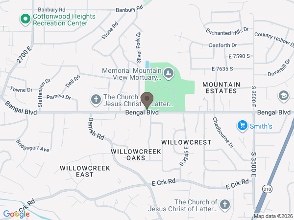 Map showing location of Memorial Utah: Mountain View Mortuary, Cemetery and Pet Garden