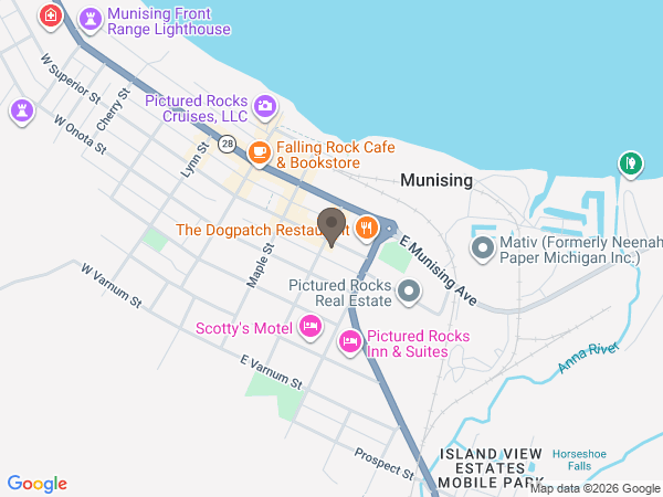 Map showing location of Bowerman Funeral Home