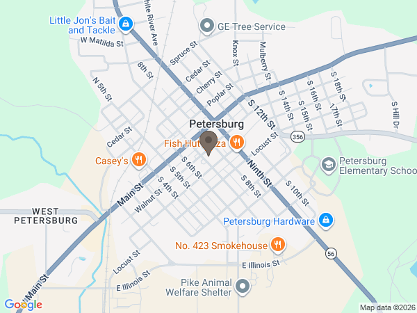 Map showing location of Harris Funeral Homes