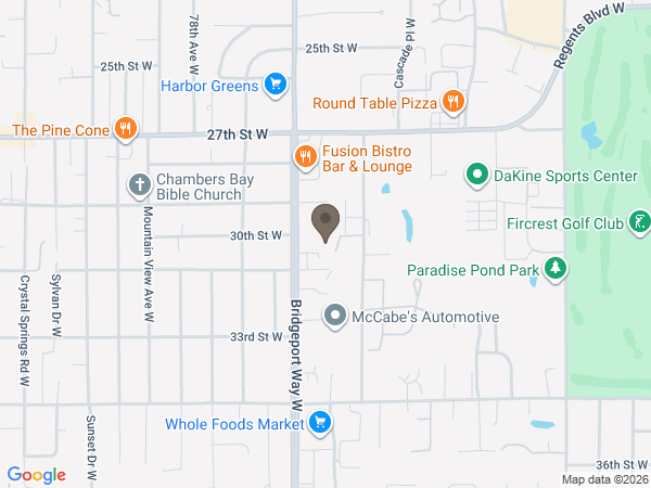 Map showing location of Edwards Memorial Funeral Home: University Place