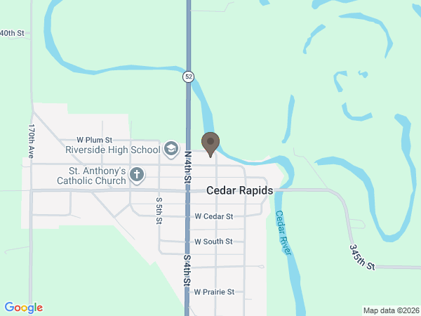 Map showing location of Levander Funeral Home