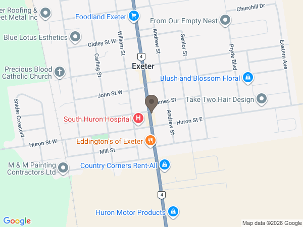 Map showing location of Haskett Funeral Home