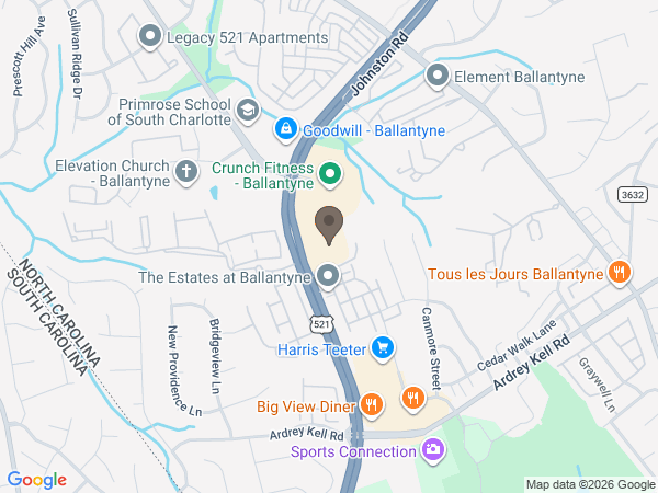 Map showing location of Heritage Funeral Home: Ballantyne Chapel