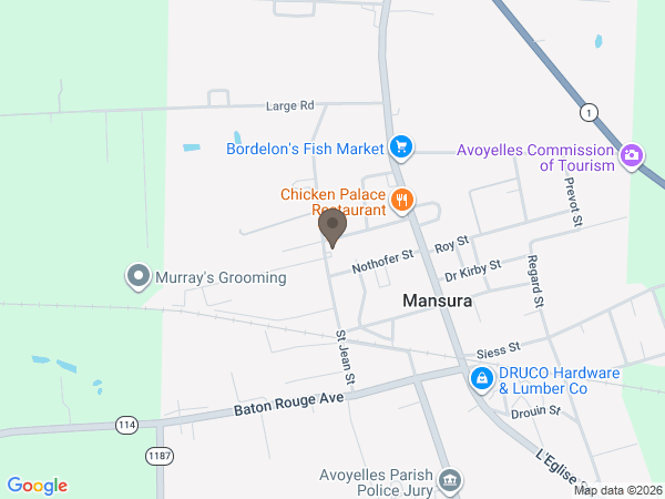Map showing location of Escude' Funeral Home