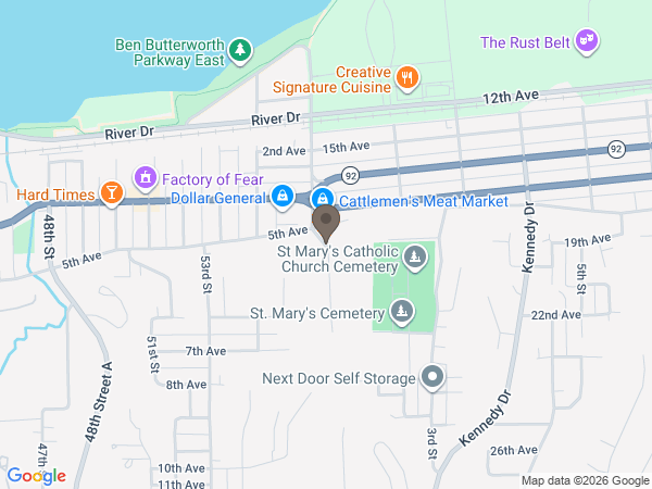 Map showing location of Rafferty Funeral Home
