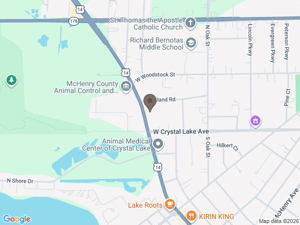 Map showing location of Cremation Society of Illinois: Crystal Lake