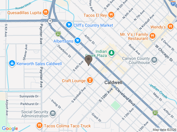 Map showing location of Flahiff Funeral Chapels & Crematory - Caldwell