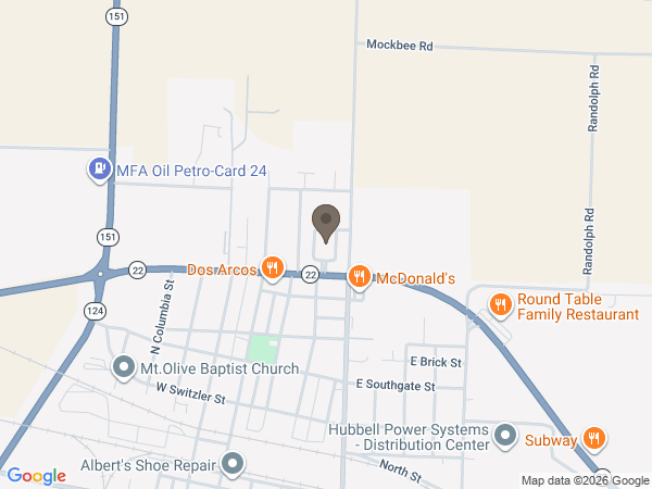 Map showing location of Fenton-Kendrick Funeral Home