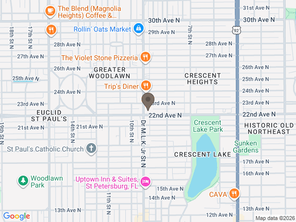 Map showing location of Anderson-McQueen Life Tribute Center
