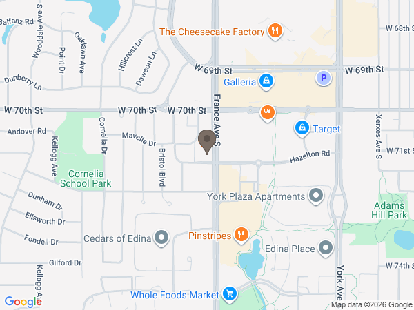 Map showing location of Cremation Society of Minnesota: Edina