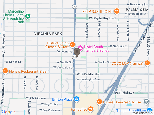 Map showing location of Brewer & Sons - Tampa Chapel