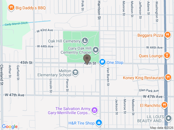 Map showing location of White Funeral Home