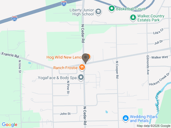 Map showing location of Kurtz Memorial Chapel