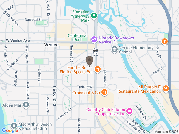 Map showing location of Farley Funeral Home & Crematory - Venice