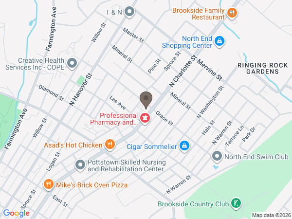 Map showing location of Houck & Gofus Funeral Home