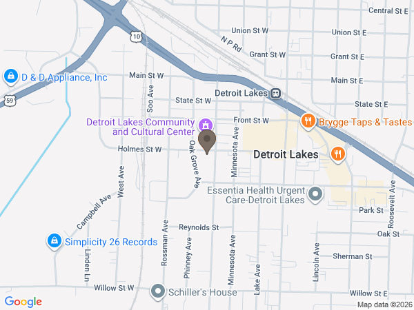 Map showing location of West-Kjos Funeral Home & Cremation Service