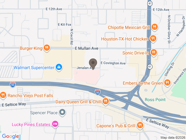 Map showing location of Bell Tower Funeral Home