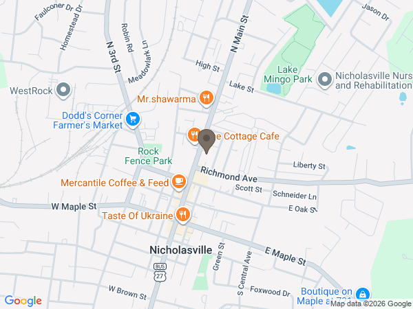 Map showing location of Betts and West Funeral Home