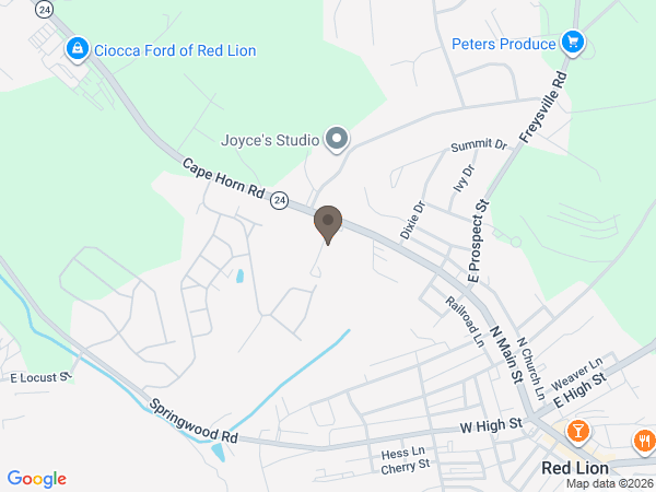 Map showing location of Olewiler & Heffner Funeral Chapel & Crematory, Inc.