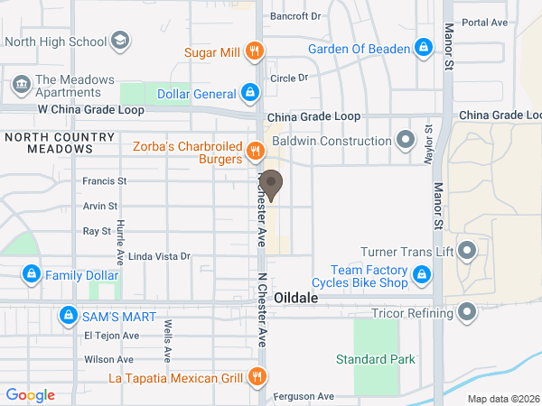 Map showing location of KERN RIVER FAMILY MORTUARY