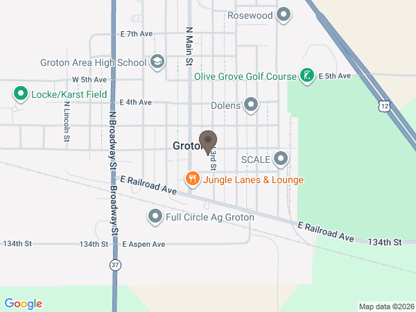 Map showing location of Paetznick Garness Funeral Home