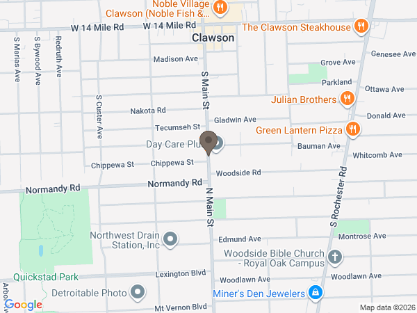 Map showing location of Reeb Funeral Home