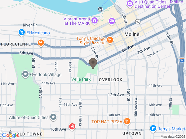 Map showing location of Trimble Funeral Home